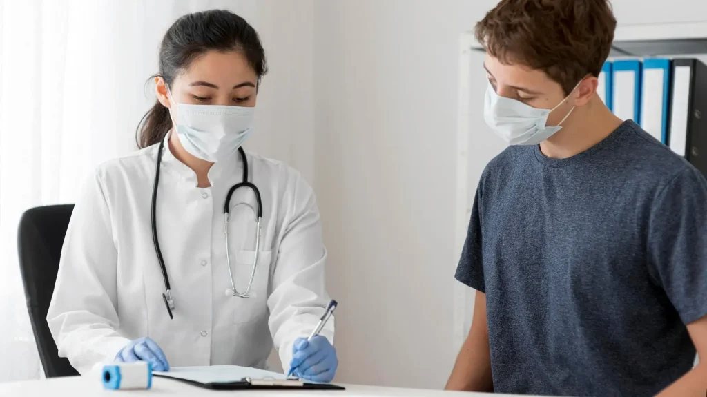 patient undergoing a health screening